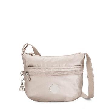 Kipling Arto Small Metallic Crossbody Taske Beige | DK 1084YX